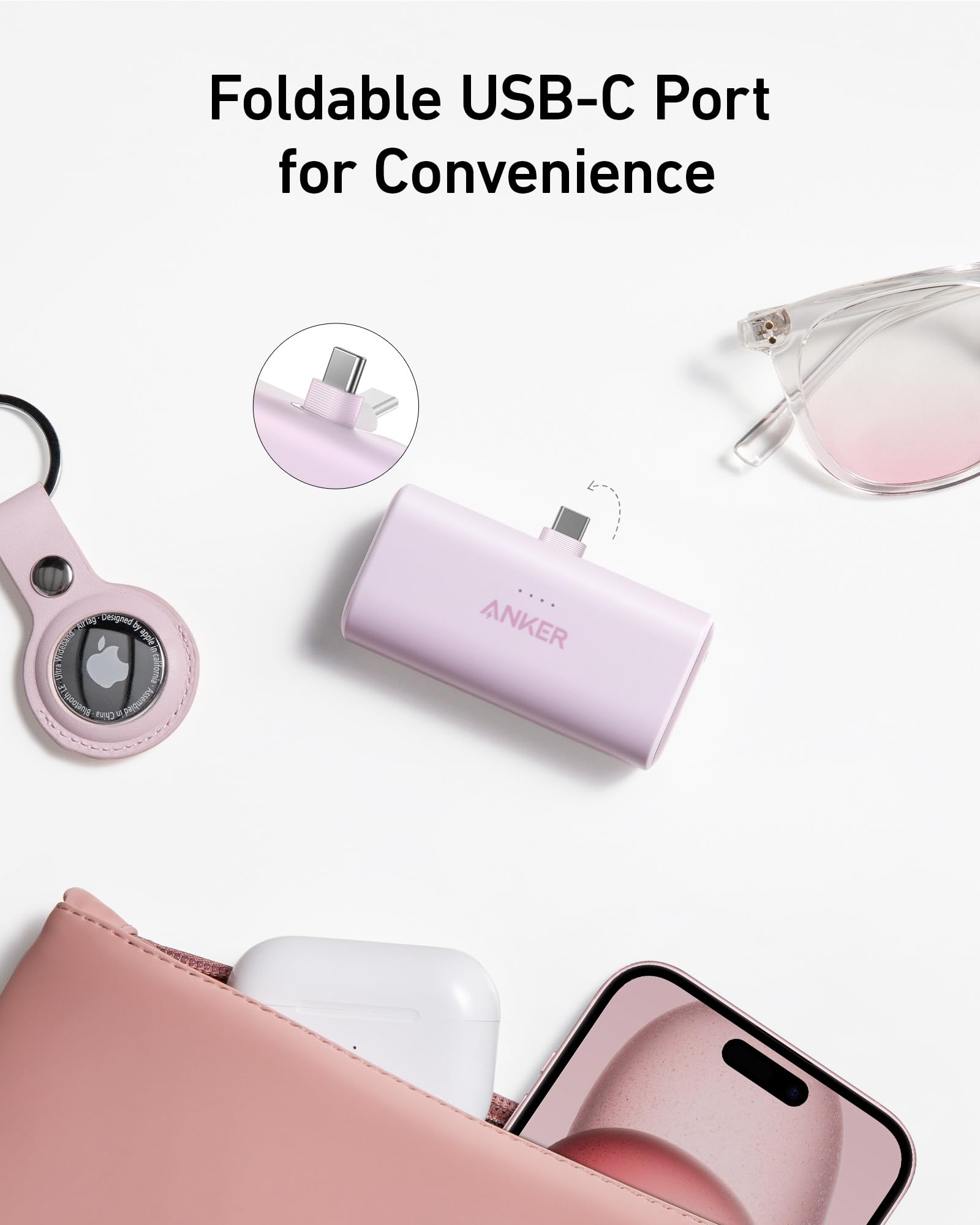 بطارية متنقلة Nano من Anker (5000 مللي أمبير، 22.5 واط،شحن سريع موصل USB-C قابل للطي) | أسود بطارية متنقلة Nano من Anker (5000 مللي أمبير، 22.5 واط،شحن سريع موصل USB-C قابل للطي) | أسود
